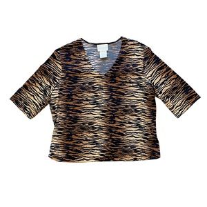 Tiger print 3/4 sleeve top